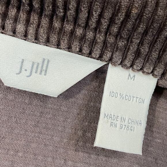 J.Jill Corduroy Shirt Jacket Shaket Size Medium Brown Button Closure - Picture 6 of 10